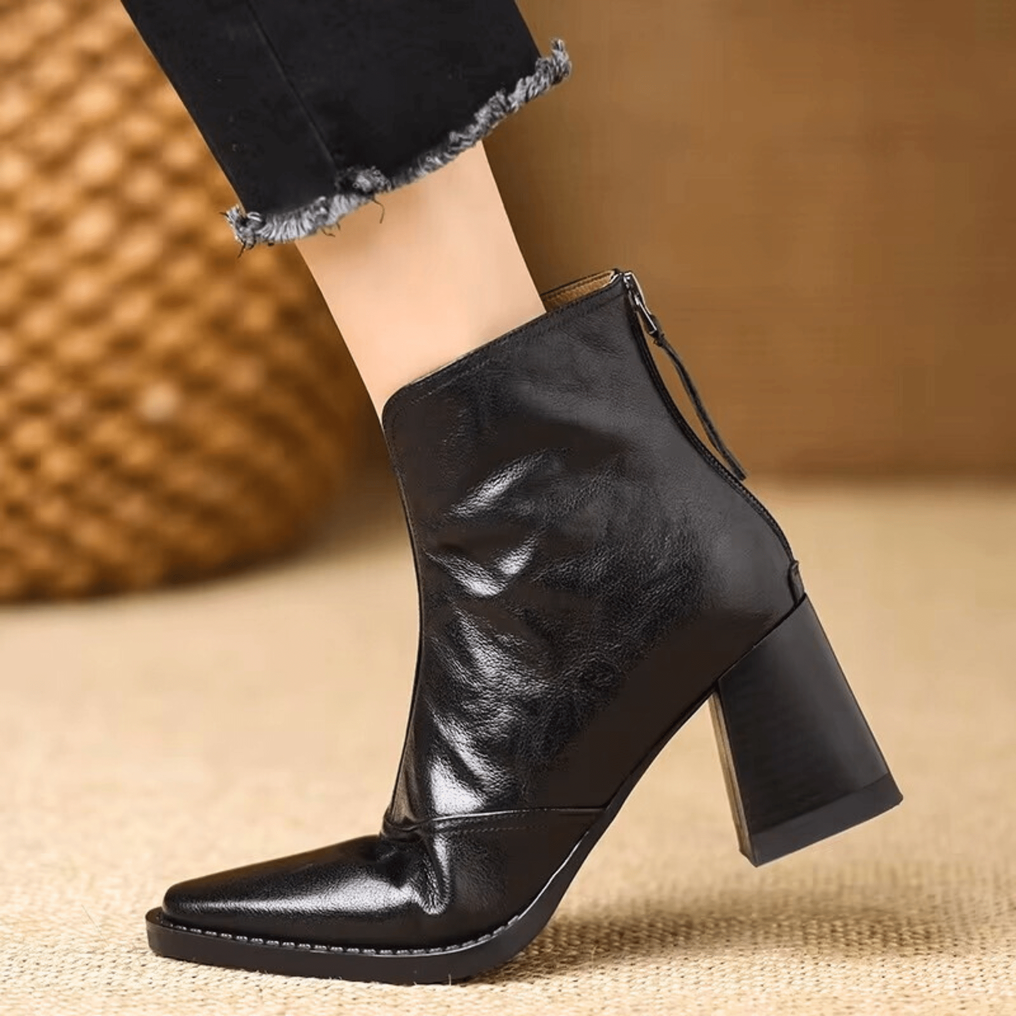 Claudia | Luxurious Ankle Boots with Mid-High Heel