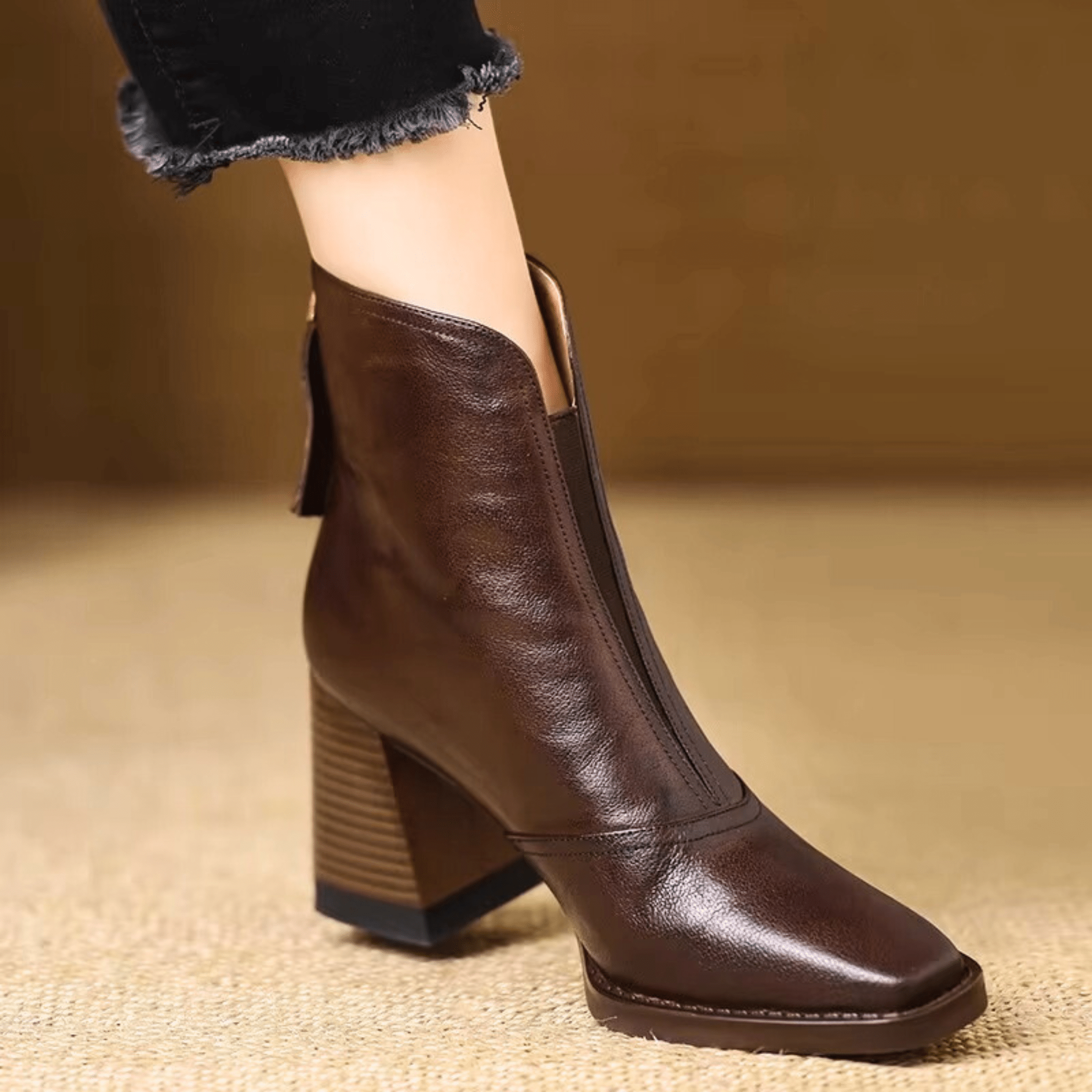 Claudia | Luxurious Ankle Boots with Mid-High Heel