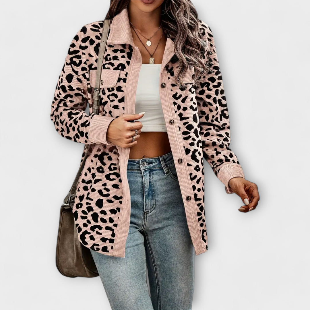 Women's Button-Down Animal Print Shacket