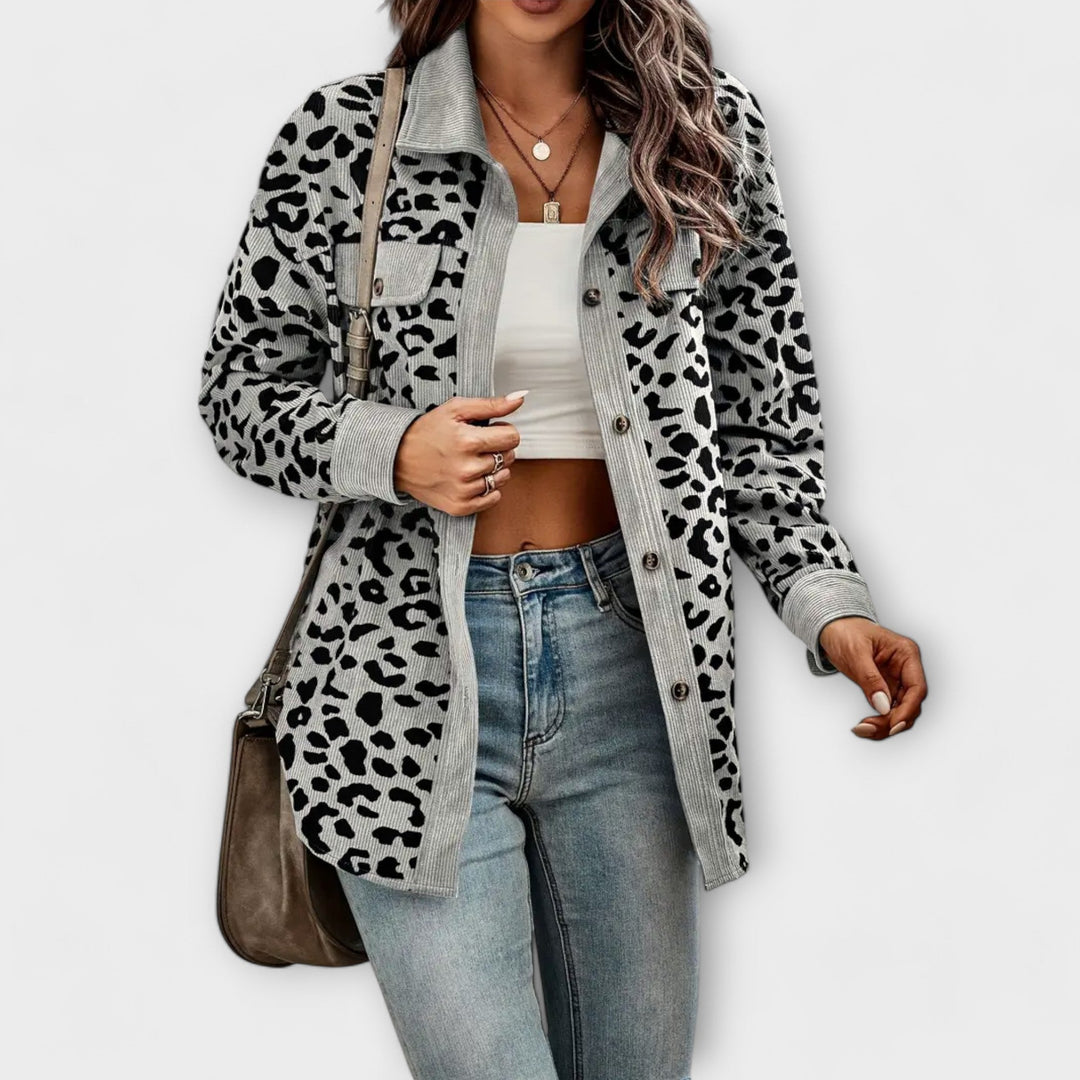 Women's Button-Down Animal Print Shacket