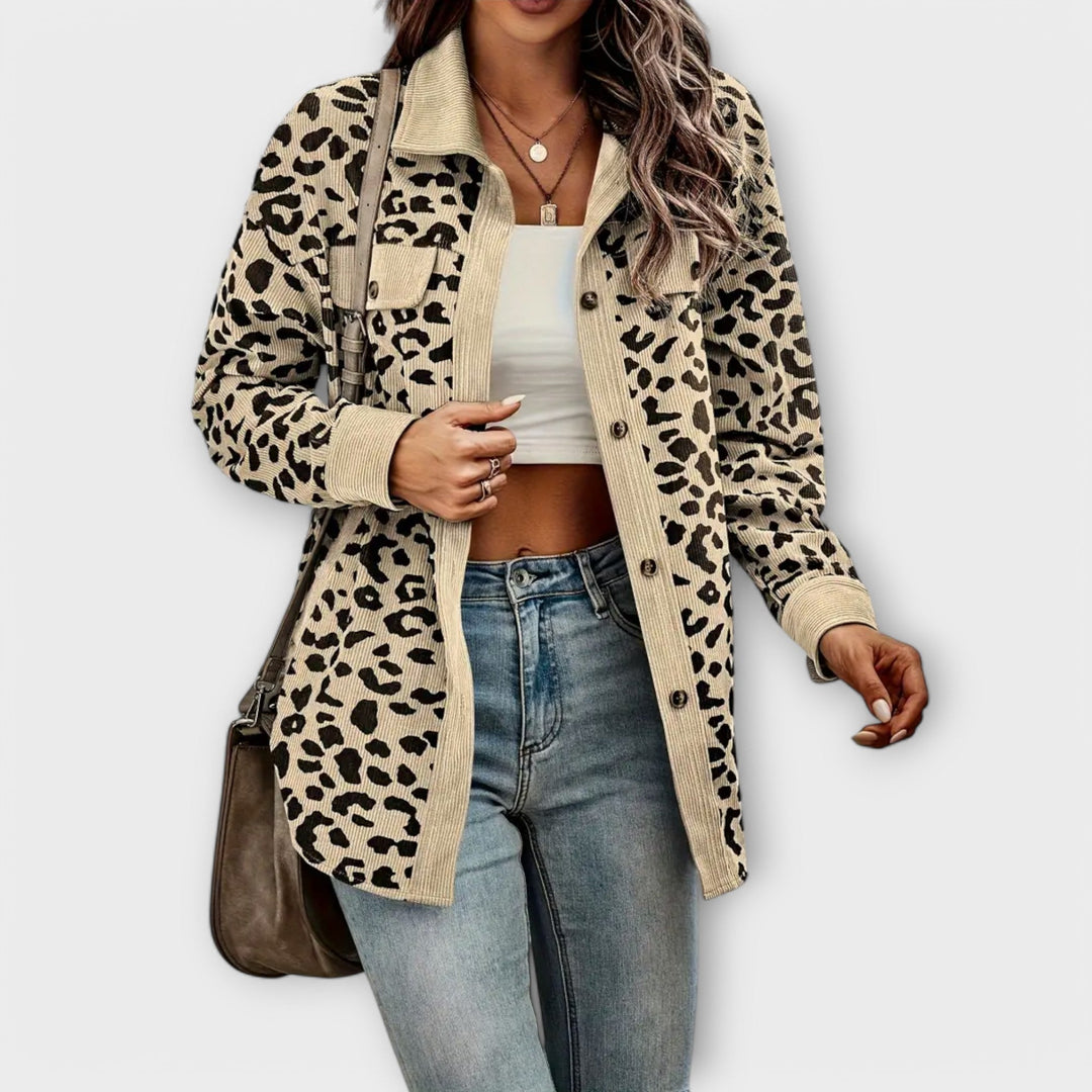 Women's Button-Down Animal Print Shacket