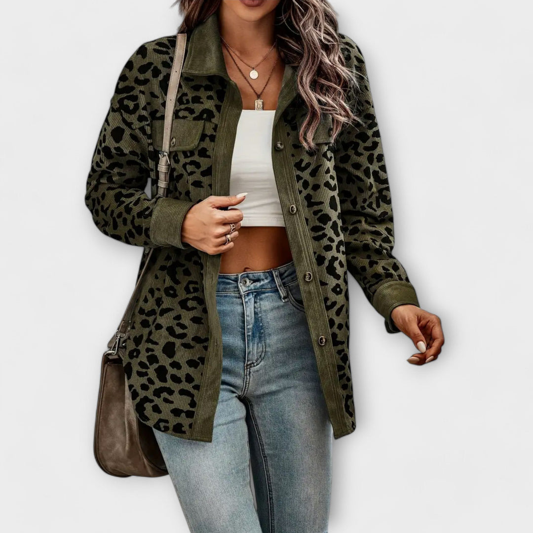 Women's Button-Down Animal Print Shacket