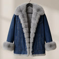 Women's Denim Jacket with Fur Collar