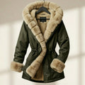 Women's Hooded Jacket with Fur Trim