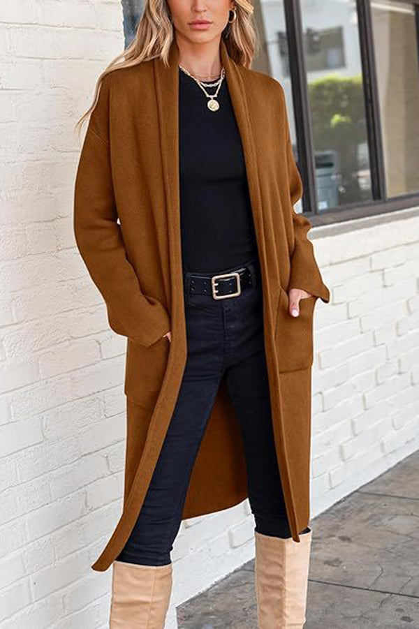 Ladies Long Open Cardigan Coat