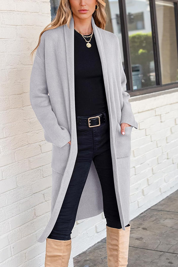 Ladies Long Open Cardigan Coat