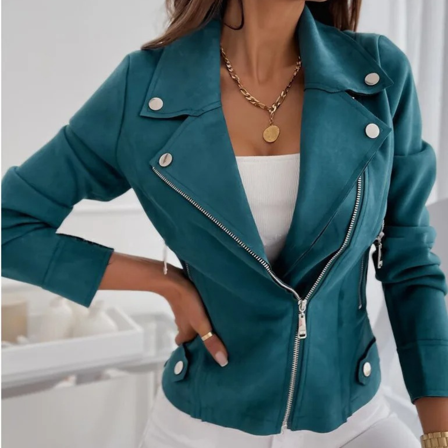 Women's Moto Biker Jacket