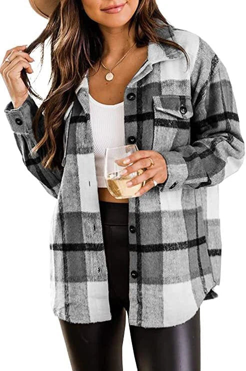 Women's Checked Shirt Jacket