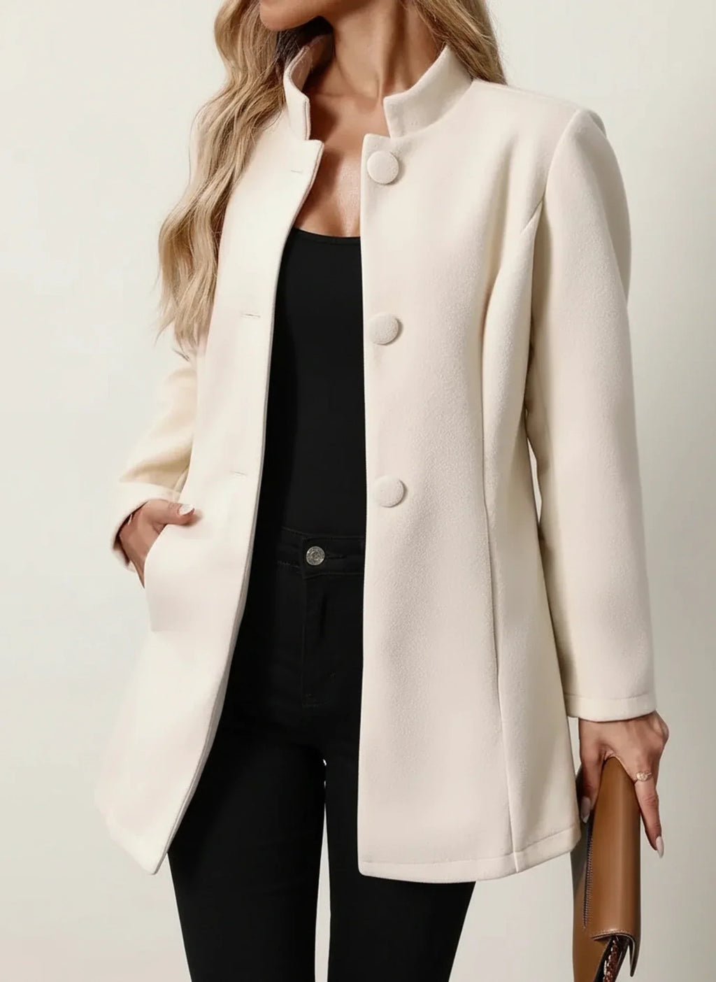 Women's A-Line Jacket with Stand Collar