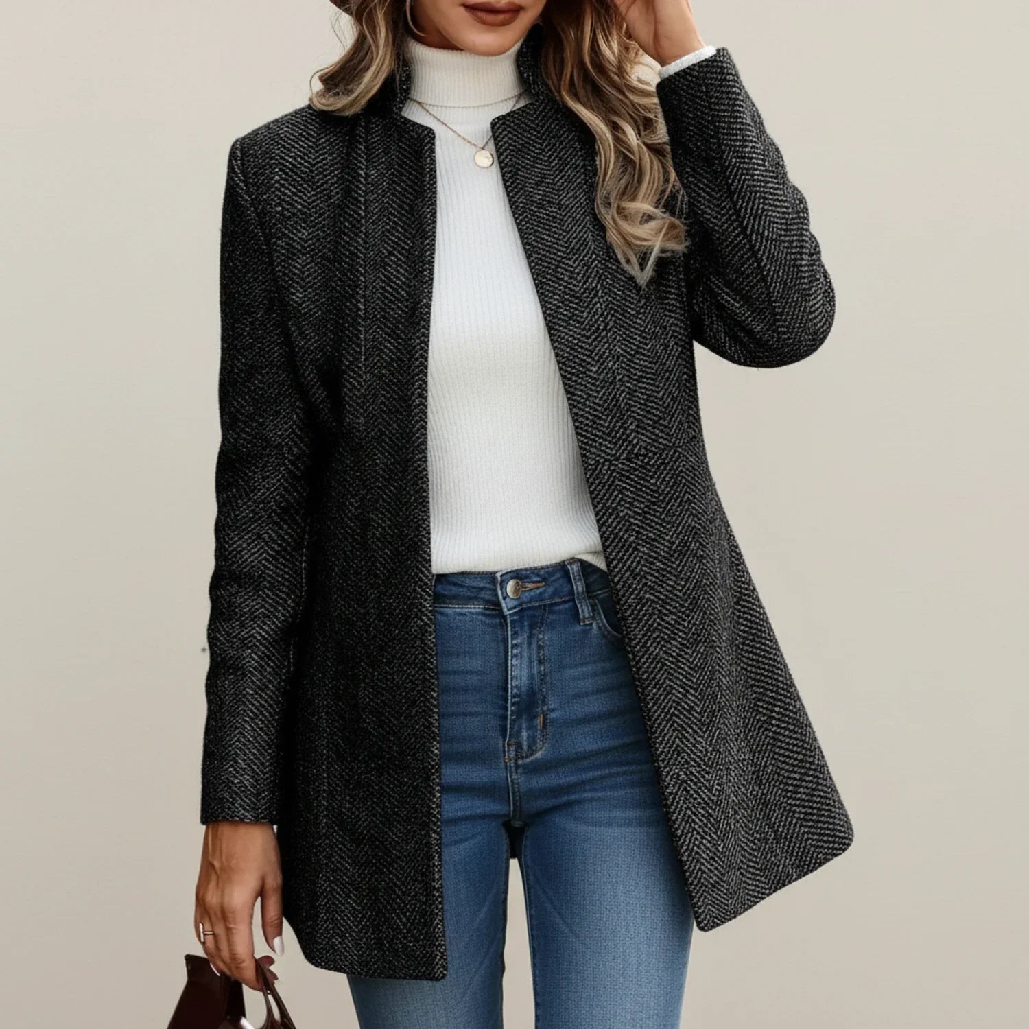 Women's A-Line Jacket with Open Front