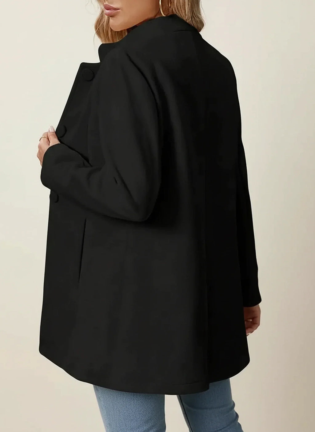 Women's A-Line Jacket with Stand Collar