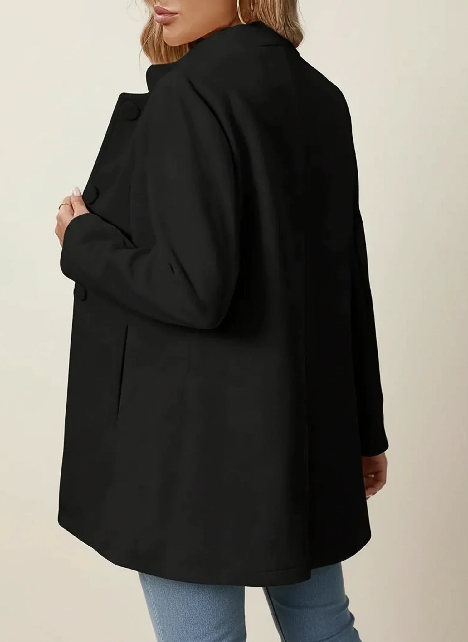 Women's A-Line Jacket with Stand Collar