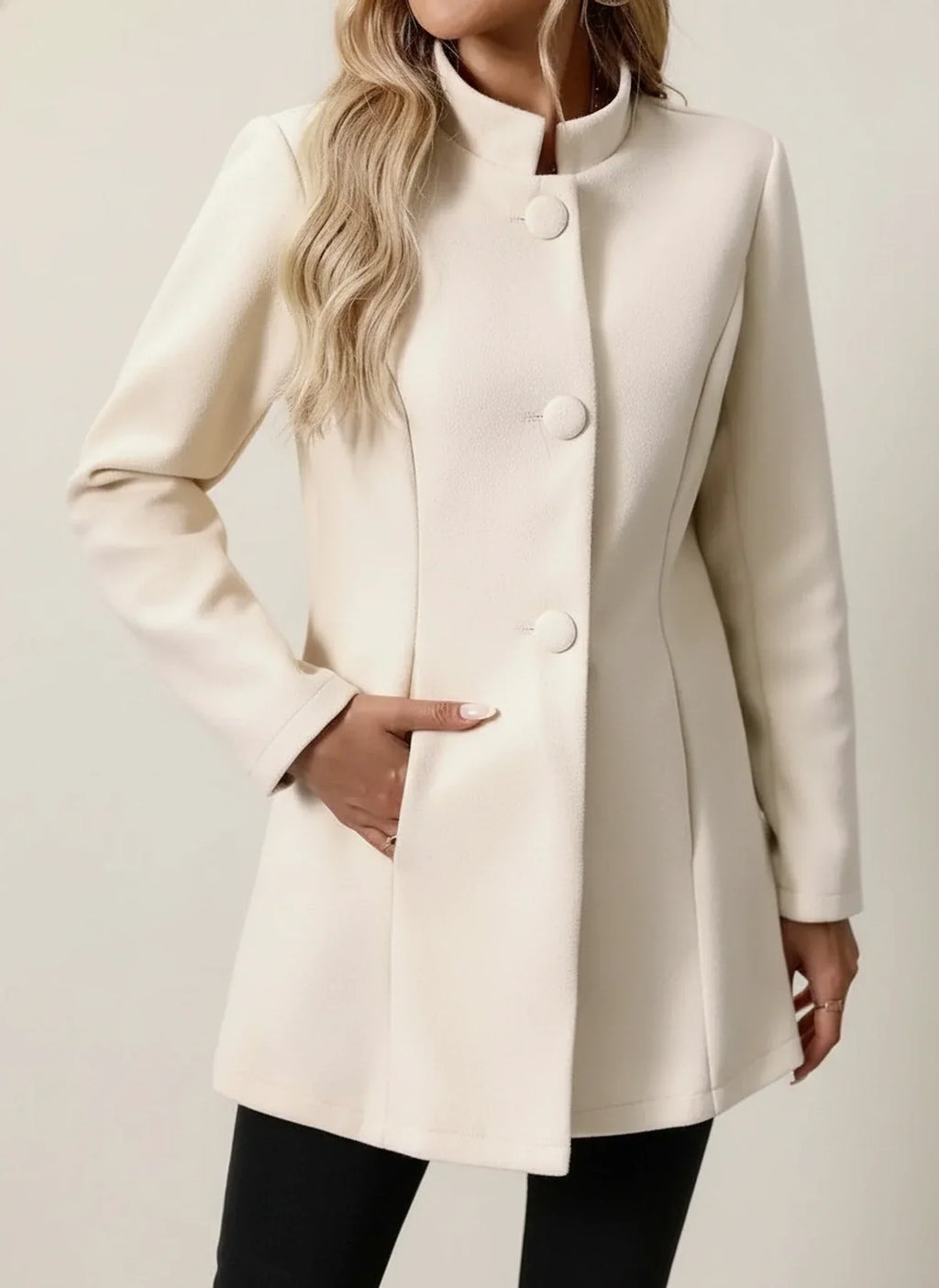 Women's A-Line Jacket with Stand Collar