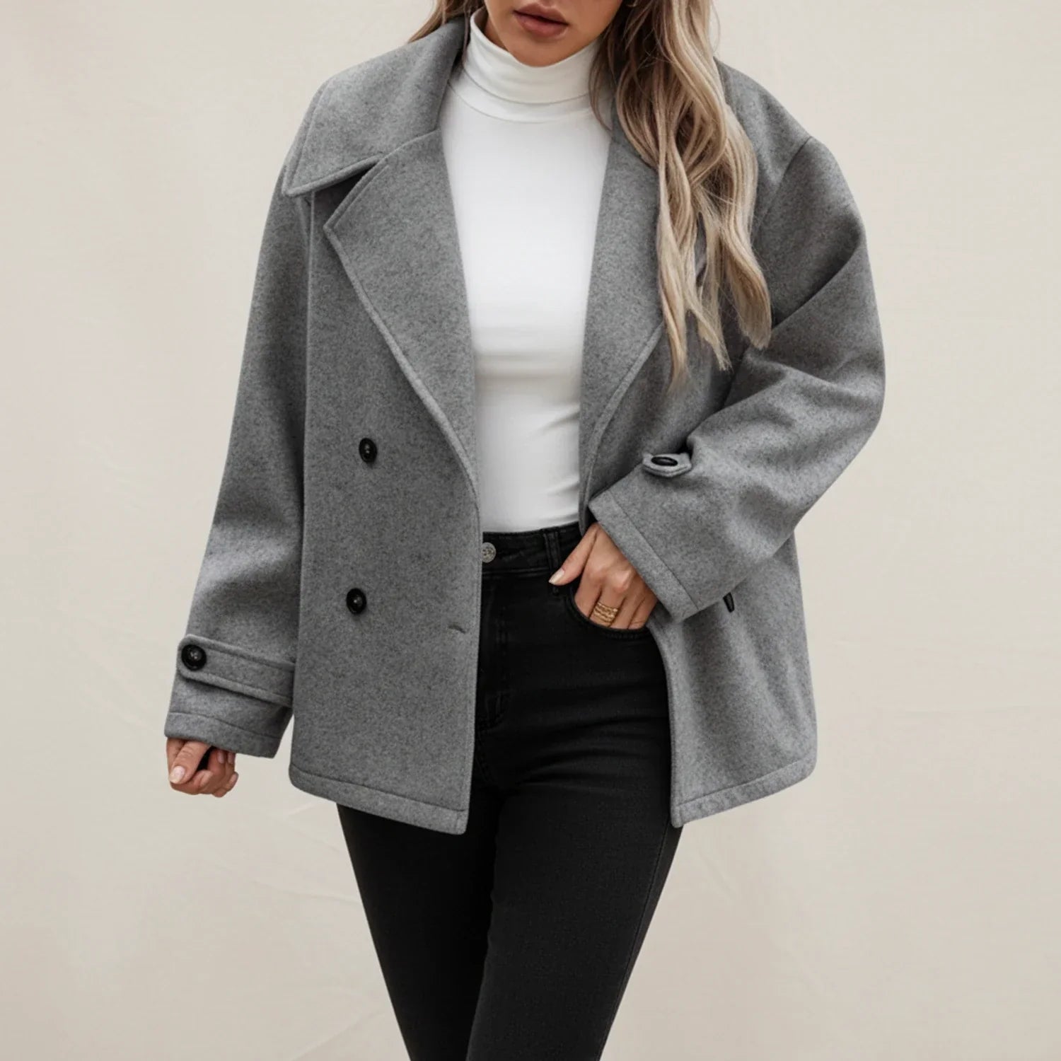 Women's Double-Breasted Winter Peacoat