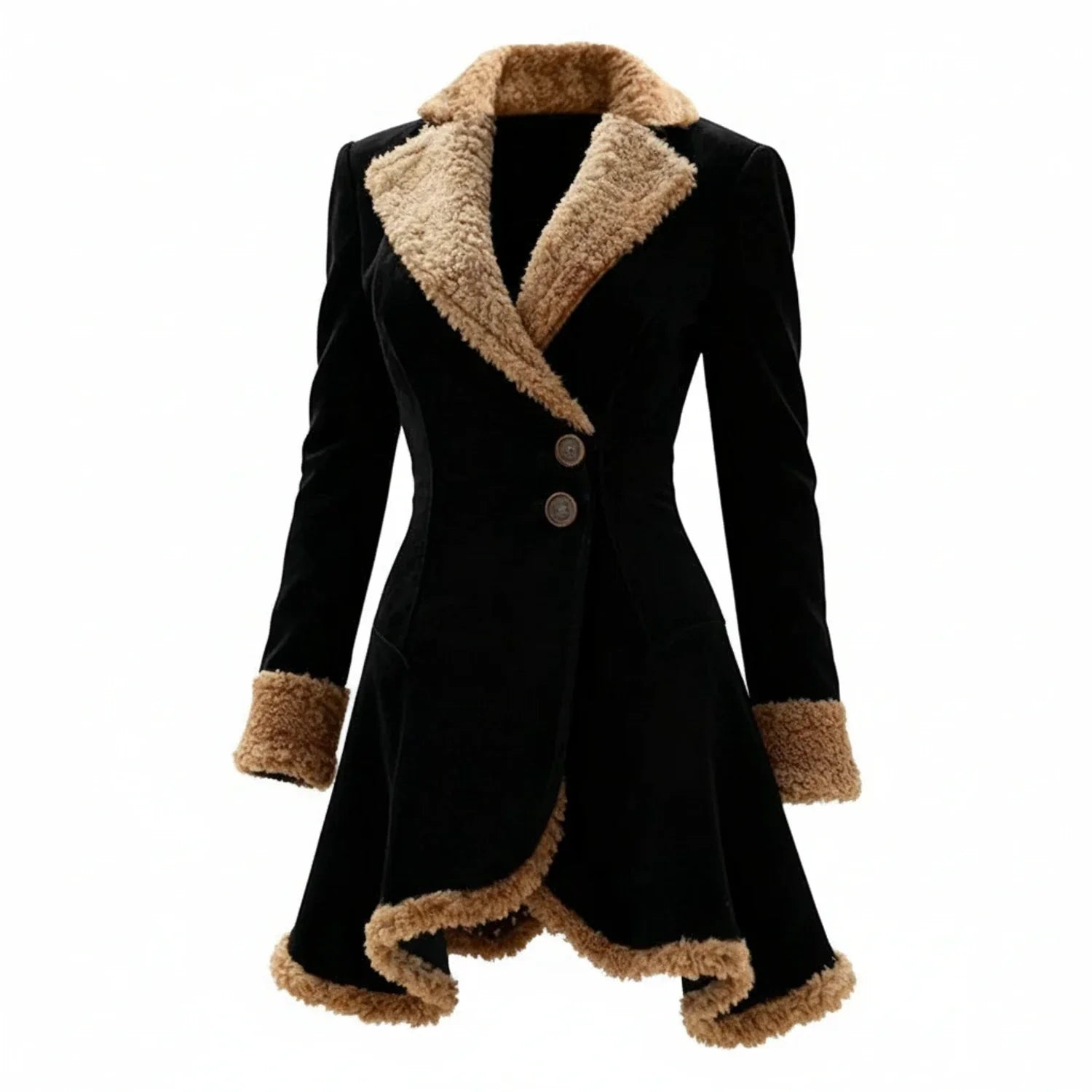 Women's Winter Coat with Fur Trim