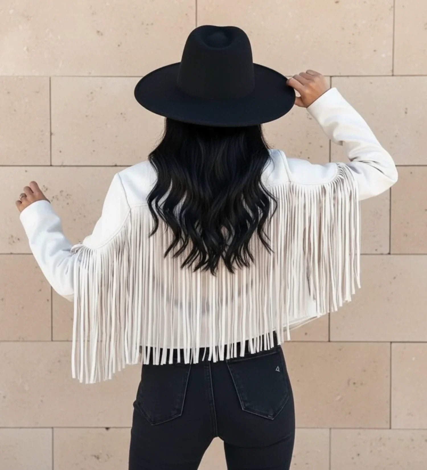 Ladies Fringed Motorcycle Jacket