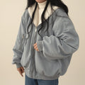 Women's Fur Hooded Bomber Jacket