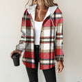 Ladies' Winter Check Hooded Shirt Jacket