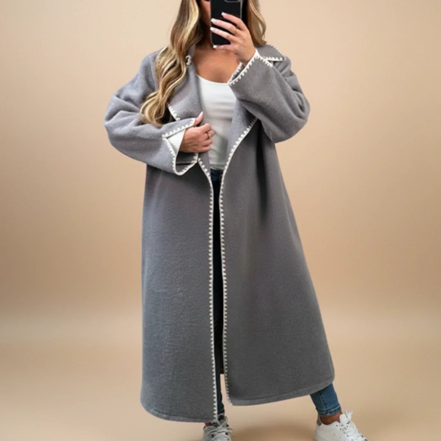 Ladies Longline Duster Coat