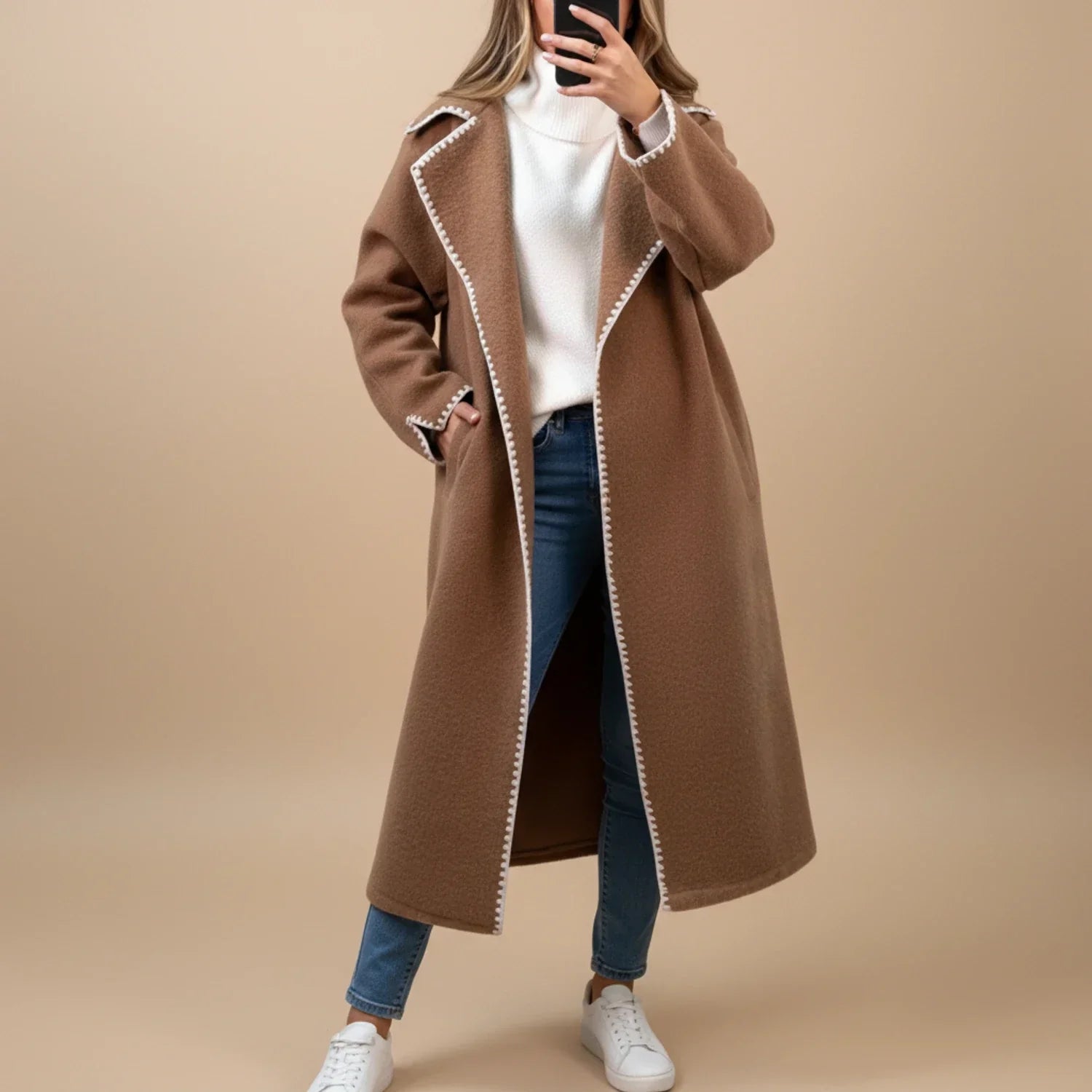 Ladies Longline Duster Coat