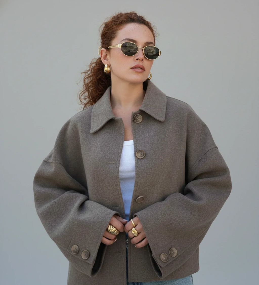 Women's Double-Breasted, Short-Cut Peacoat