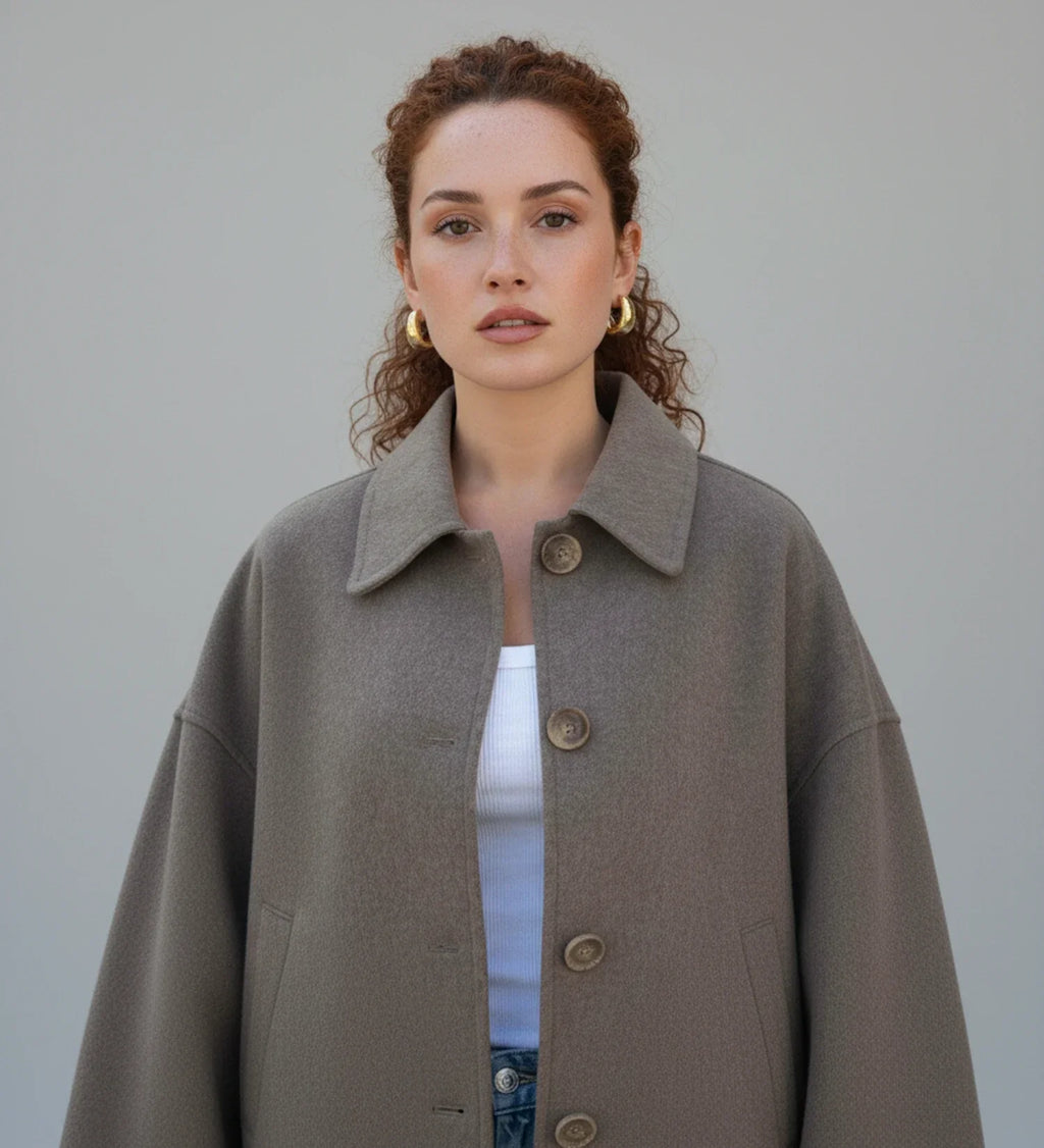 Women's Double-Breasted, Short-Cut Peacoat