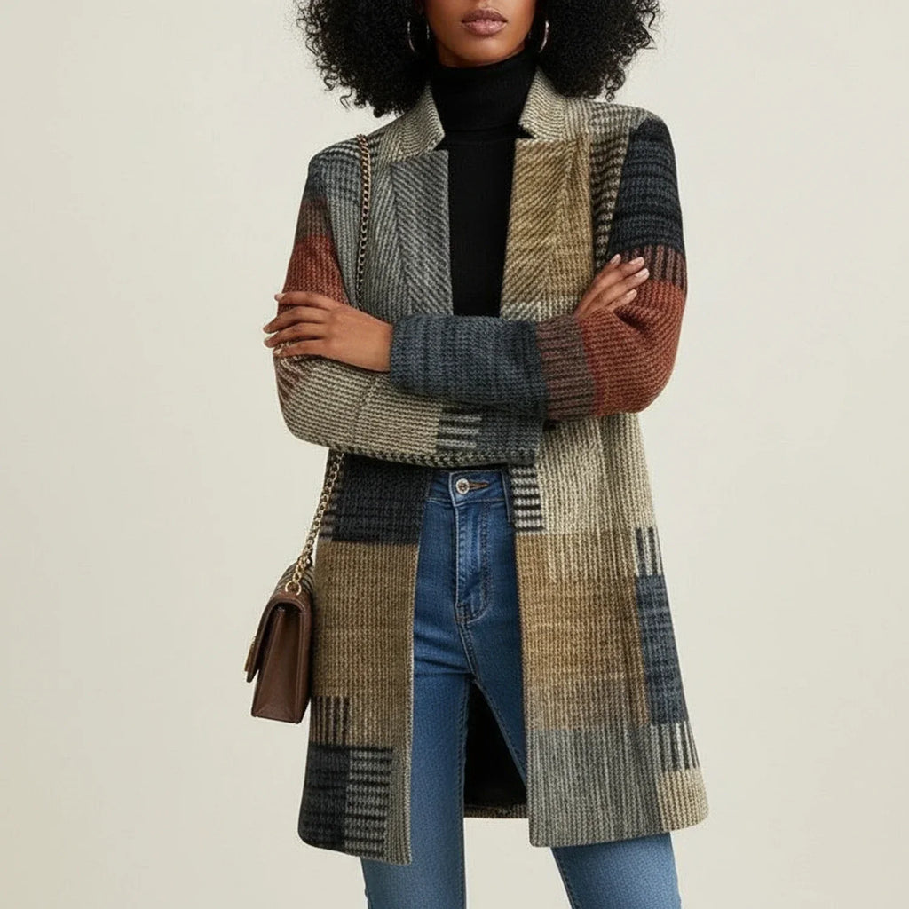 Ladies' Check Long Sleeve Shirt Jacket