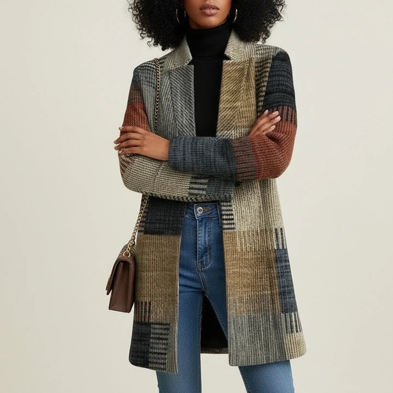 Ladies' Check Long Sleeve Shirt Jacket