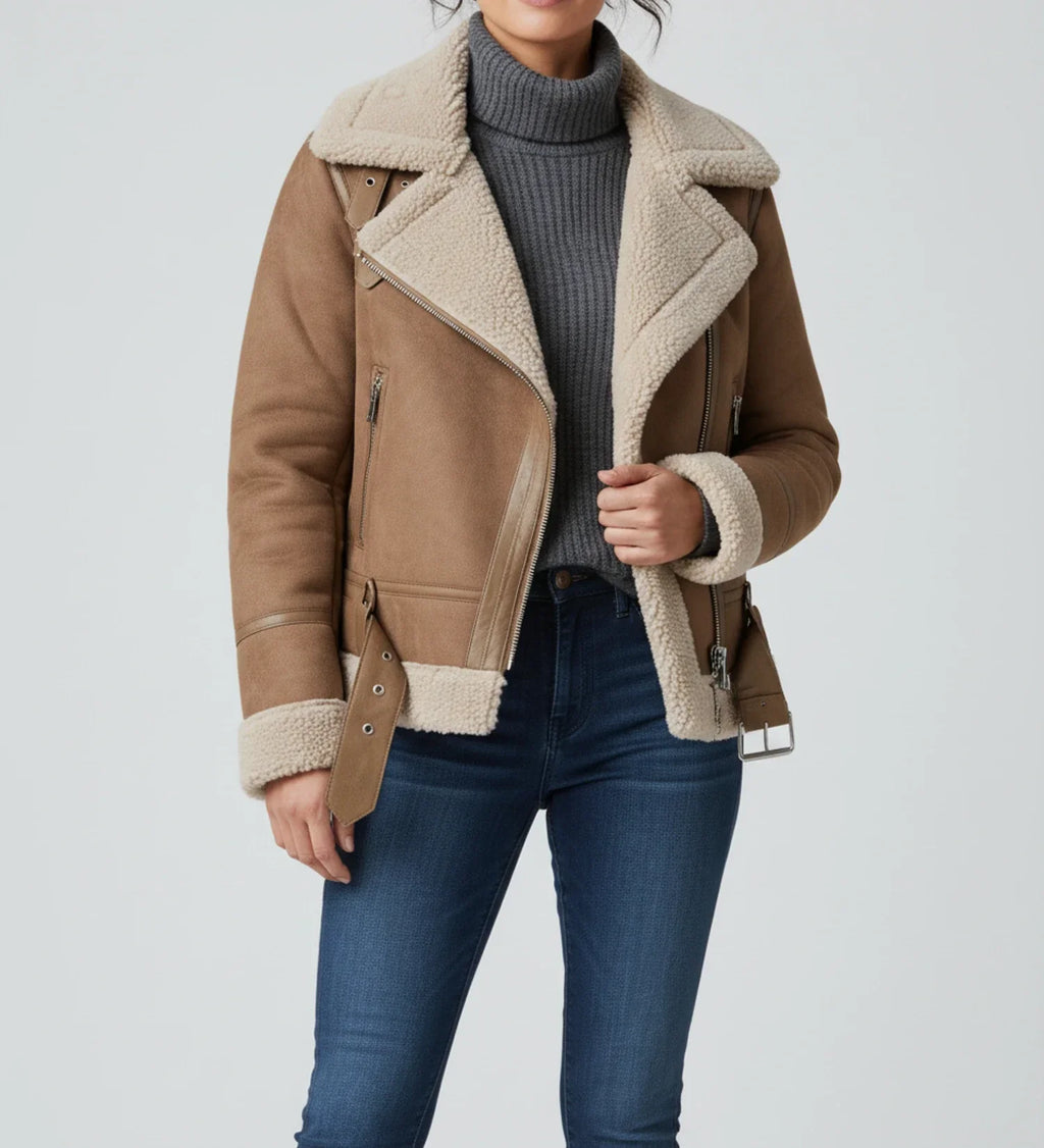 Women's Short Shearling Pilot Jacket