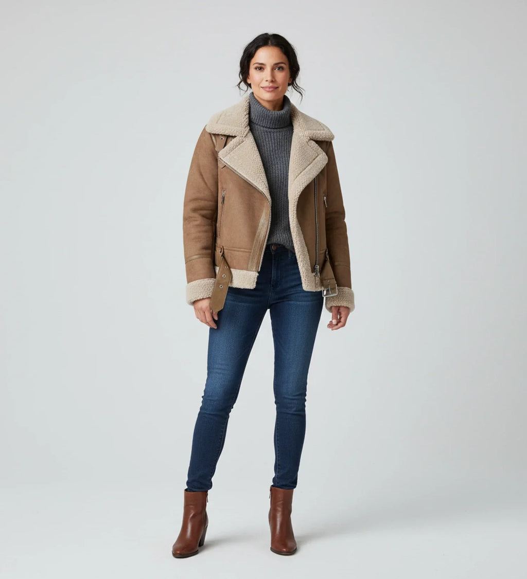 Women's Short Shearling Pilot Jacket