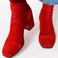 Amelia | Women's Block-Heel Suede Leopard-Toe Ankle Boots
