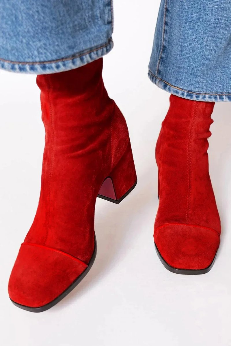 Amelia | Women's Block-Heel Suede Leopard-Toe Ankle Boots