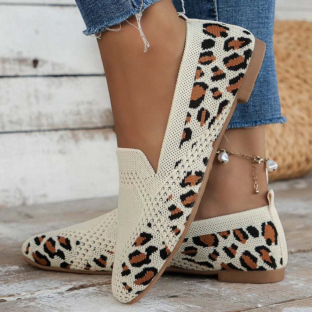Camila | Women's Breathable Knit Slip-On Square-Toe Flat Loafers