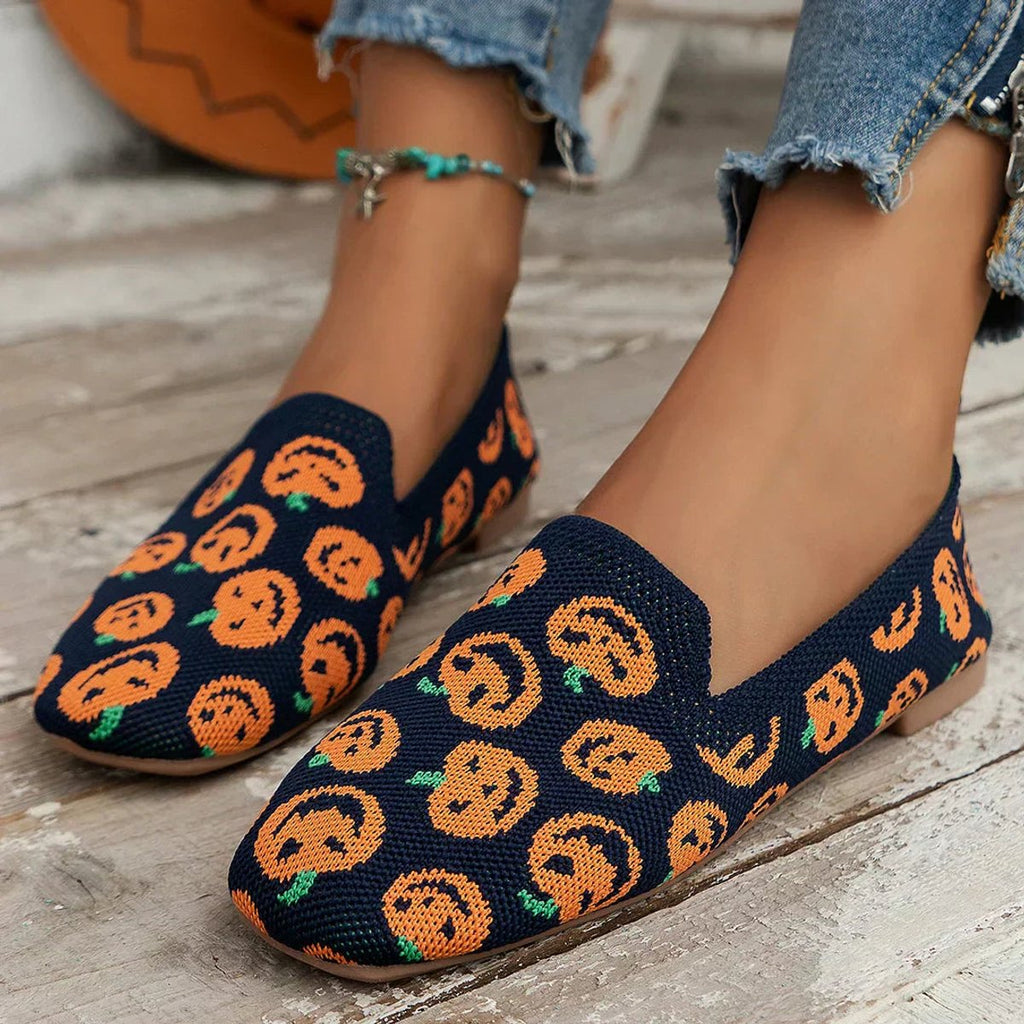 Camila | Women's Breathable Knit Slip-On Square-Toe Flat Loafers