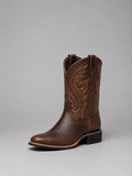 Mia | Women's Embroidered Leather Western Ankle Boots Block Heel