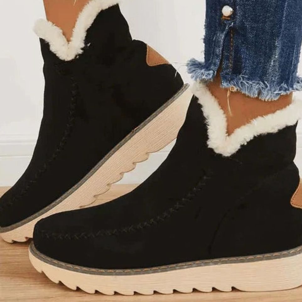Emma | Women's Faux-Fur Lined Slip-On Warm Winter Ankle Boots