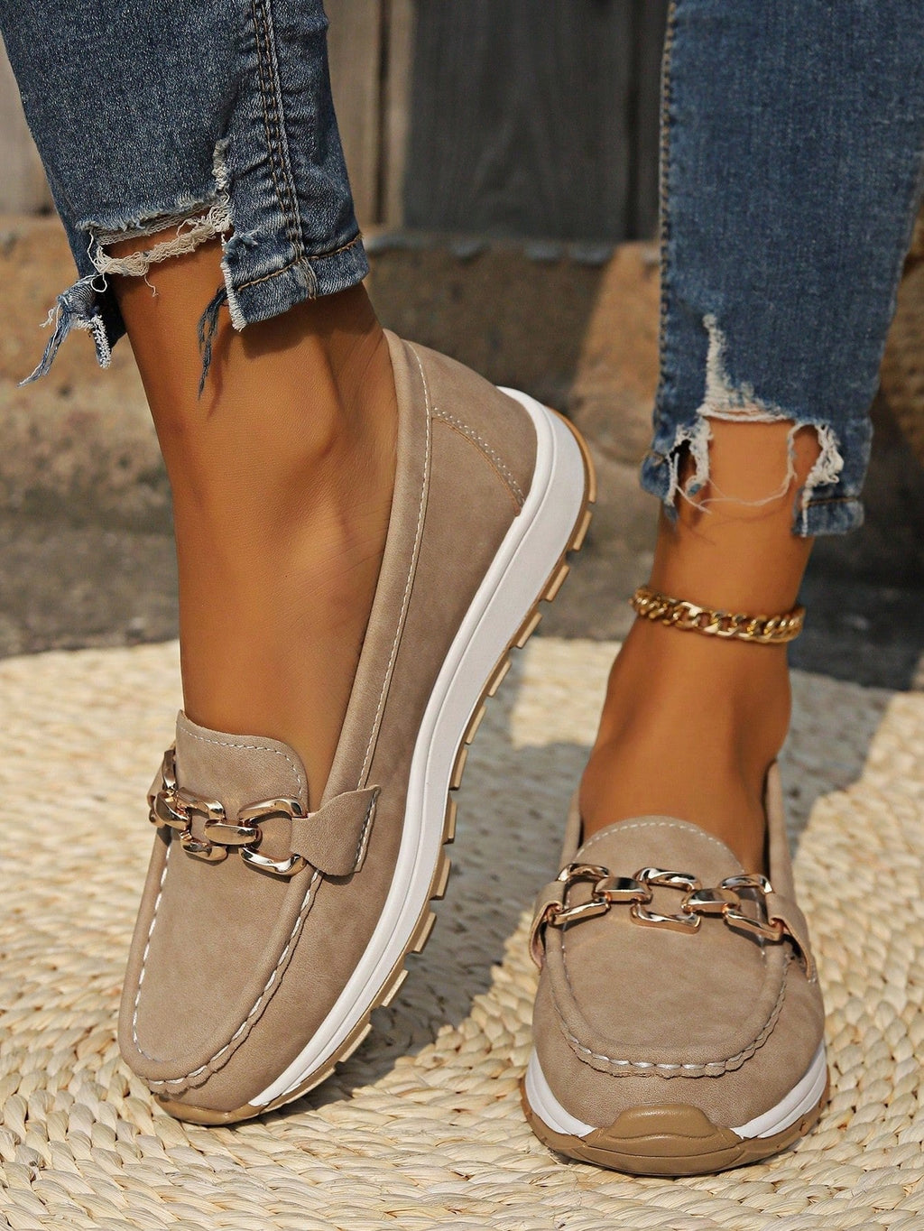 Emma | Women's Flat Loafers Slip-On Buckle Comfort Walking Shoes