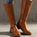 Scarlett | Women's Knee-High Buckle-Strap Orthopedic Leather Boots