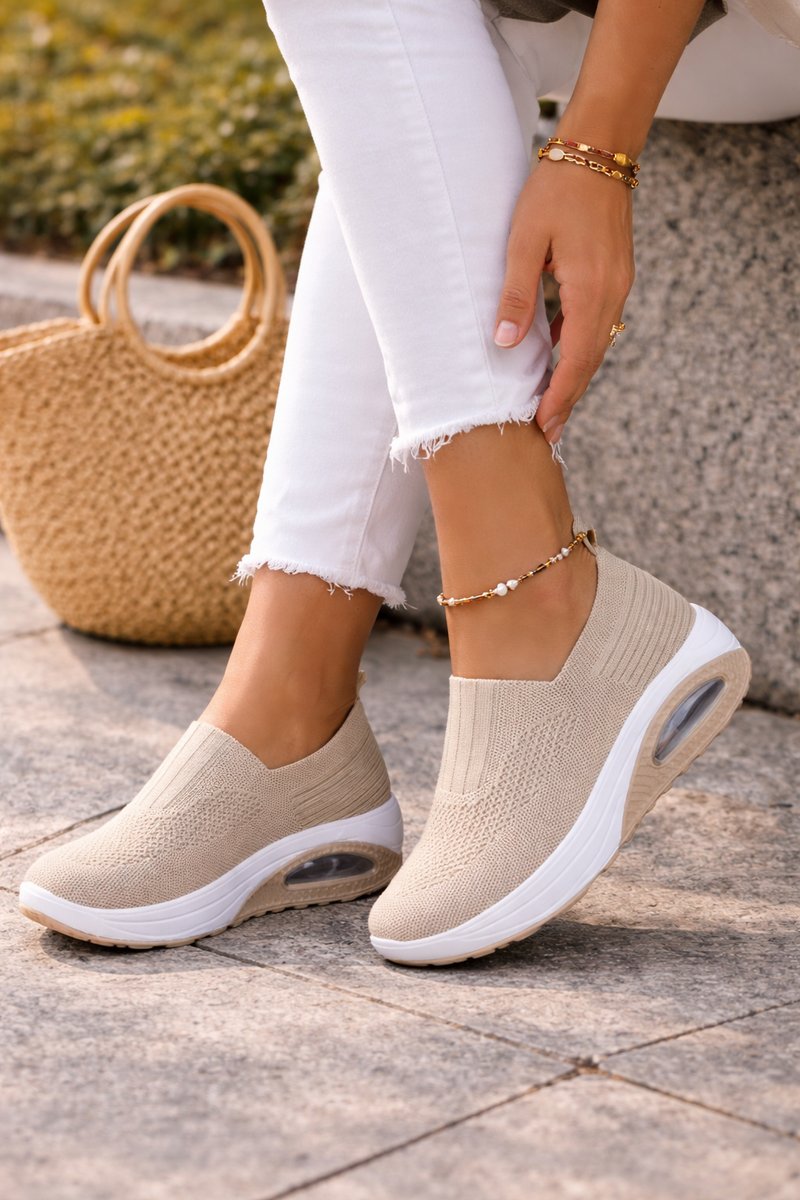 Luna | Women's Knit Slip-On Air-Cushion Walking Sneaker Boots