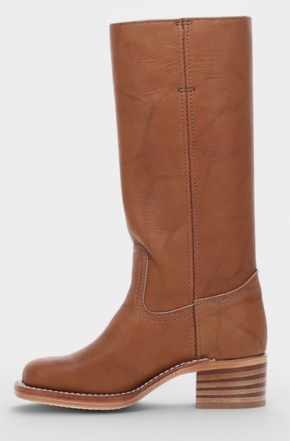 Penelope | Women's Leather Stacked-Heel Knee-High Boots