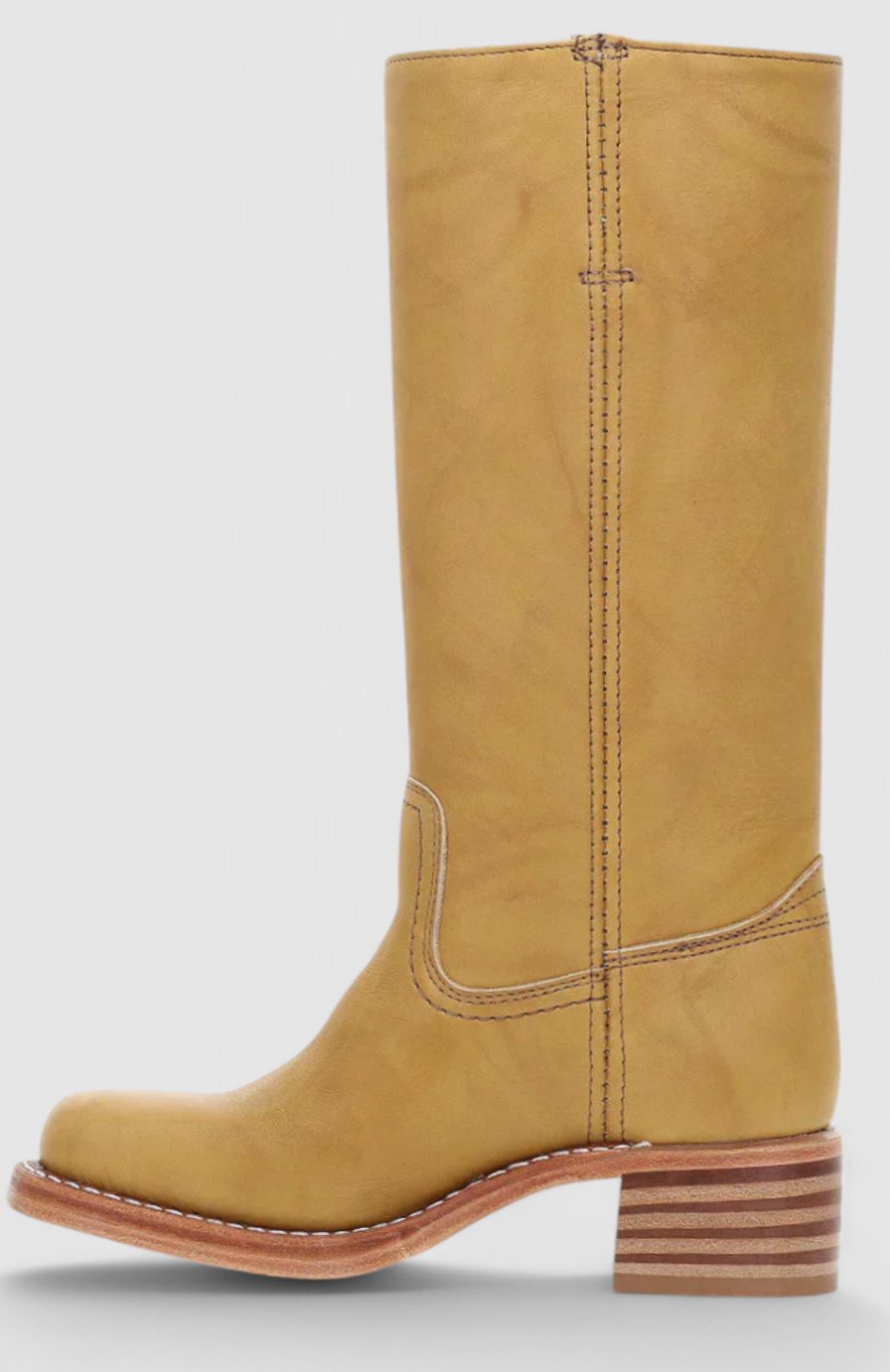Penelope | Women's Leather Stacked-Heel Knee-High Boots