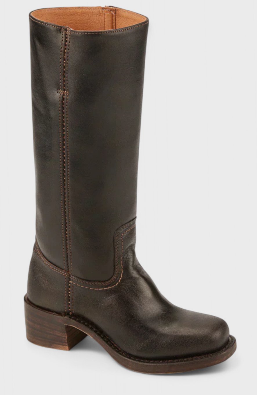 Penelope | Women's Leather Stacked-Heel Knee-High Boots