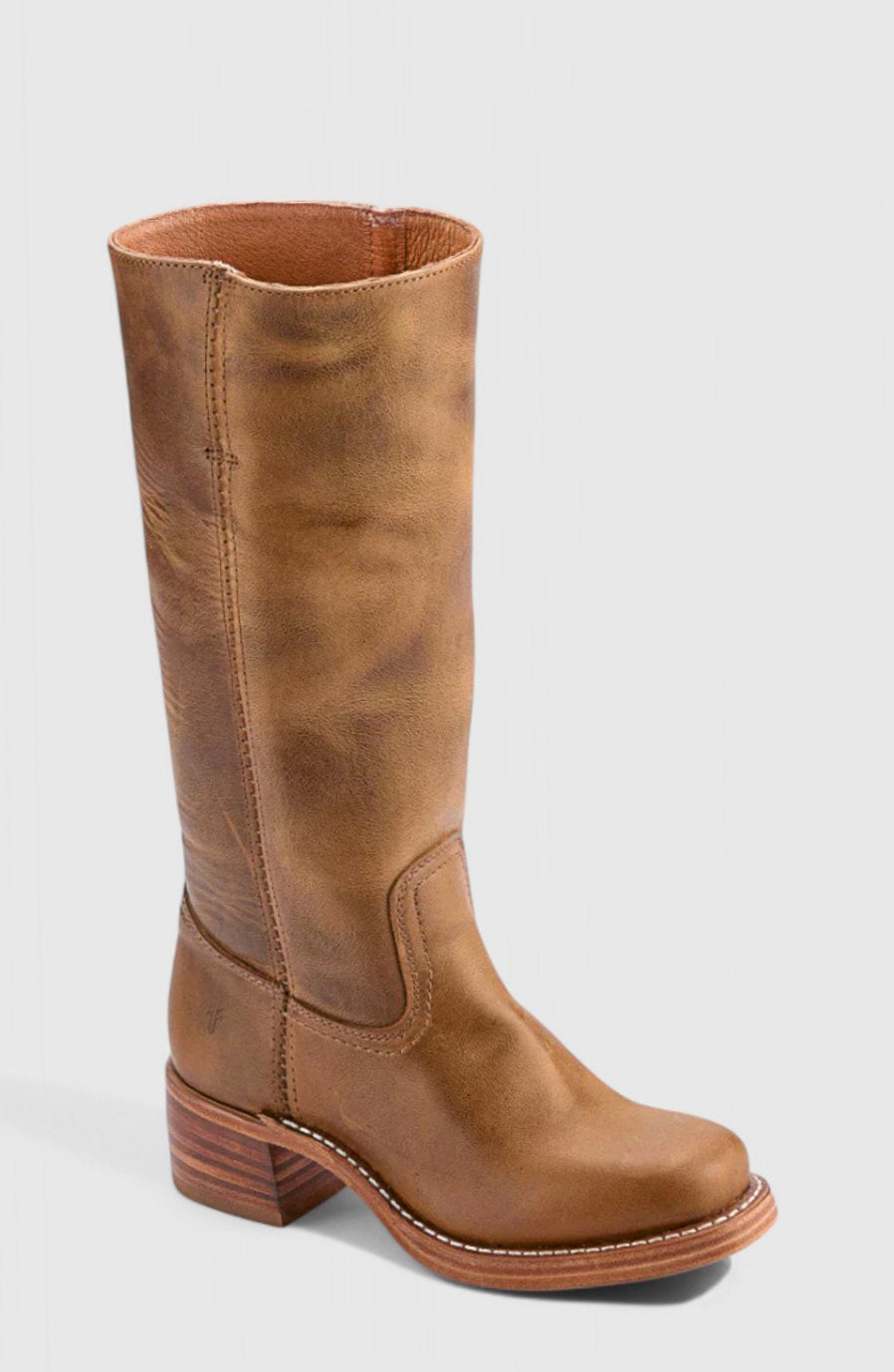 Penelope | Women's Leather Stacked-Heel Knee-High Boots