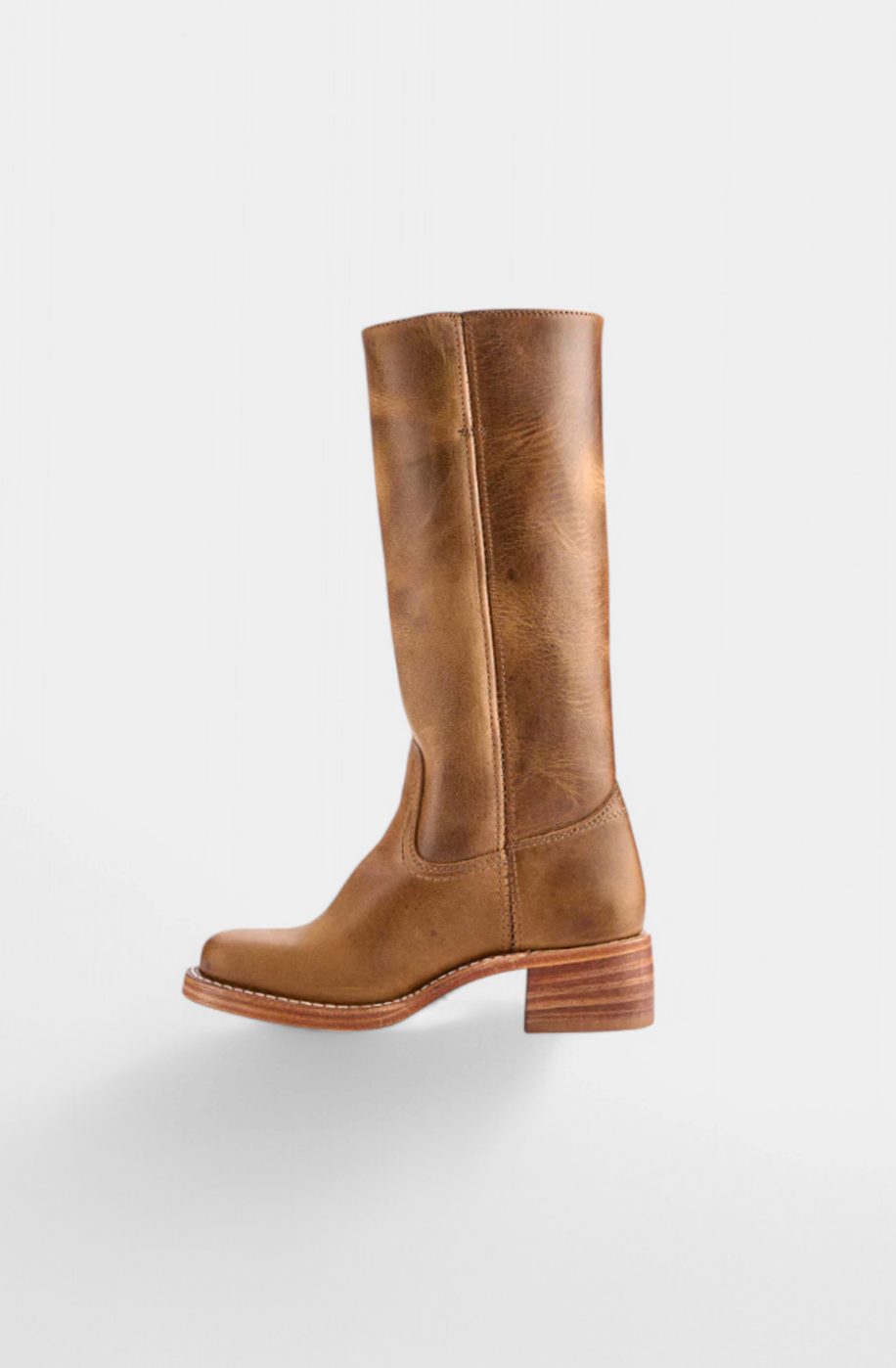 Penelope | Women's Leather Stacked-Heel Knee-High Boots