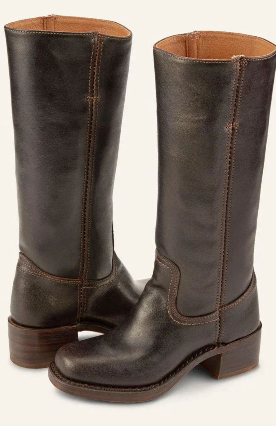 Aria | Women's Mid-Calf Stacked-Heel Classic Western Boots