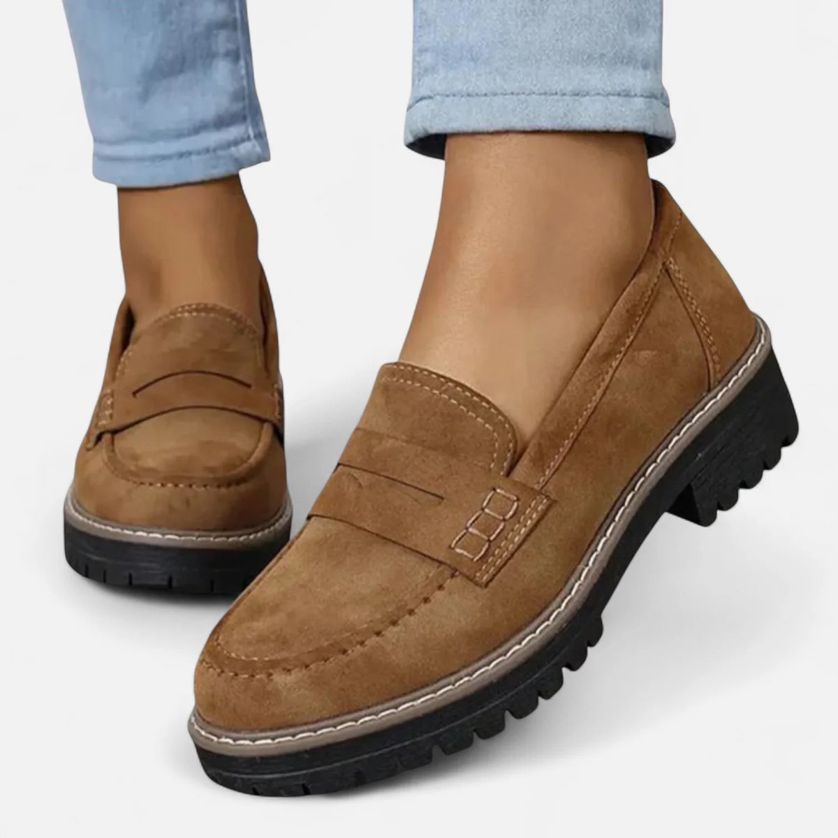 Aria | Women's Orthopedic Cushioned Slip-On Platform Penny Loafers