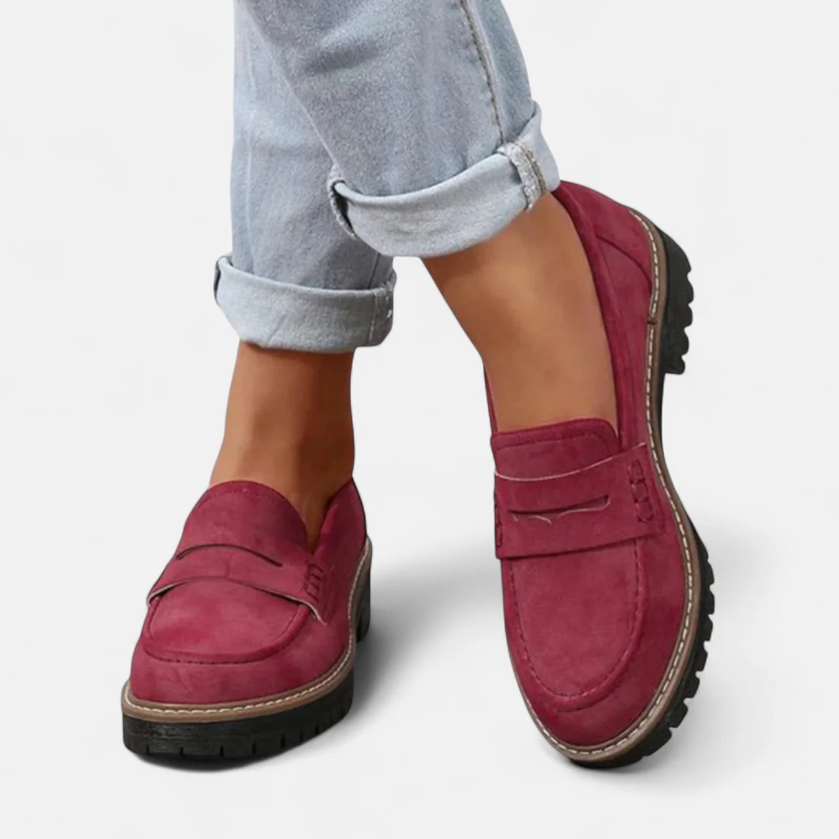 Aria | Women's Orthopedic Cushioned Slip-On Platform Penny Loafers