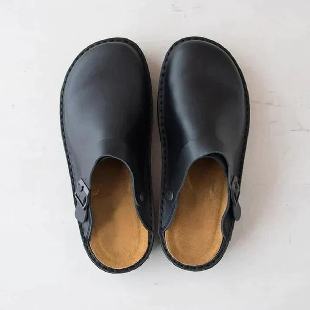 Eleanor | Women's Orthopedic Leather Slip-On Clogs Mules