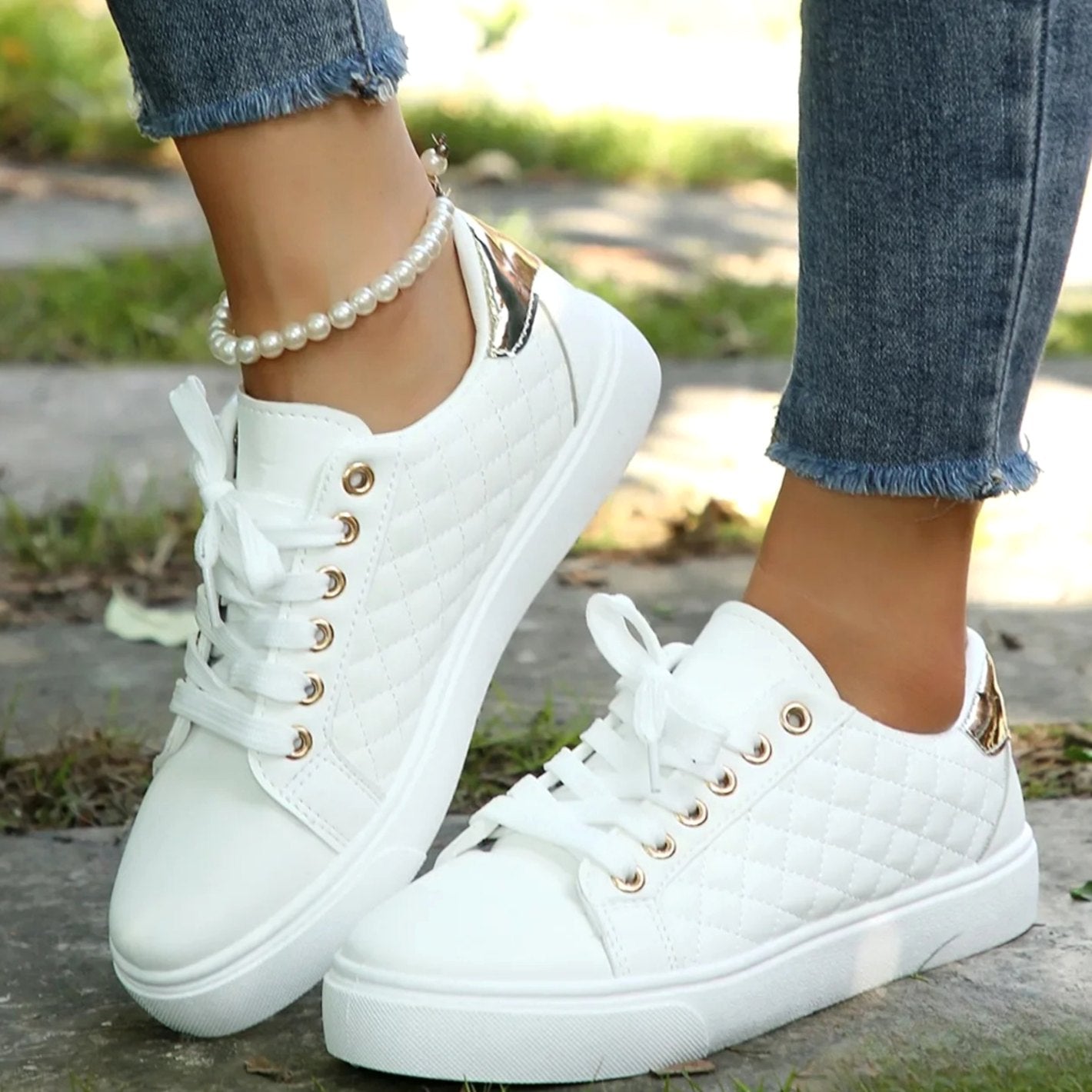 Penelope | Women's Orthopedic Shoes Quilted Lace-Up Platform Sneakers