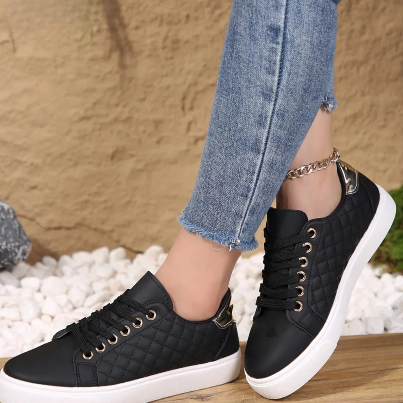 Penelope | Women's Orthopedic Shoes Quilted Lace-Up Platform Sneakers
